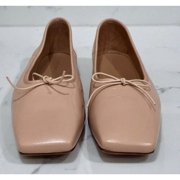 Mansur Gavriel Ballet Flats 39 Pink Beige Leather Square Toe Dream Ballerina - Picture 4 of 9